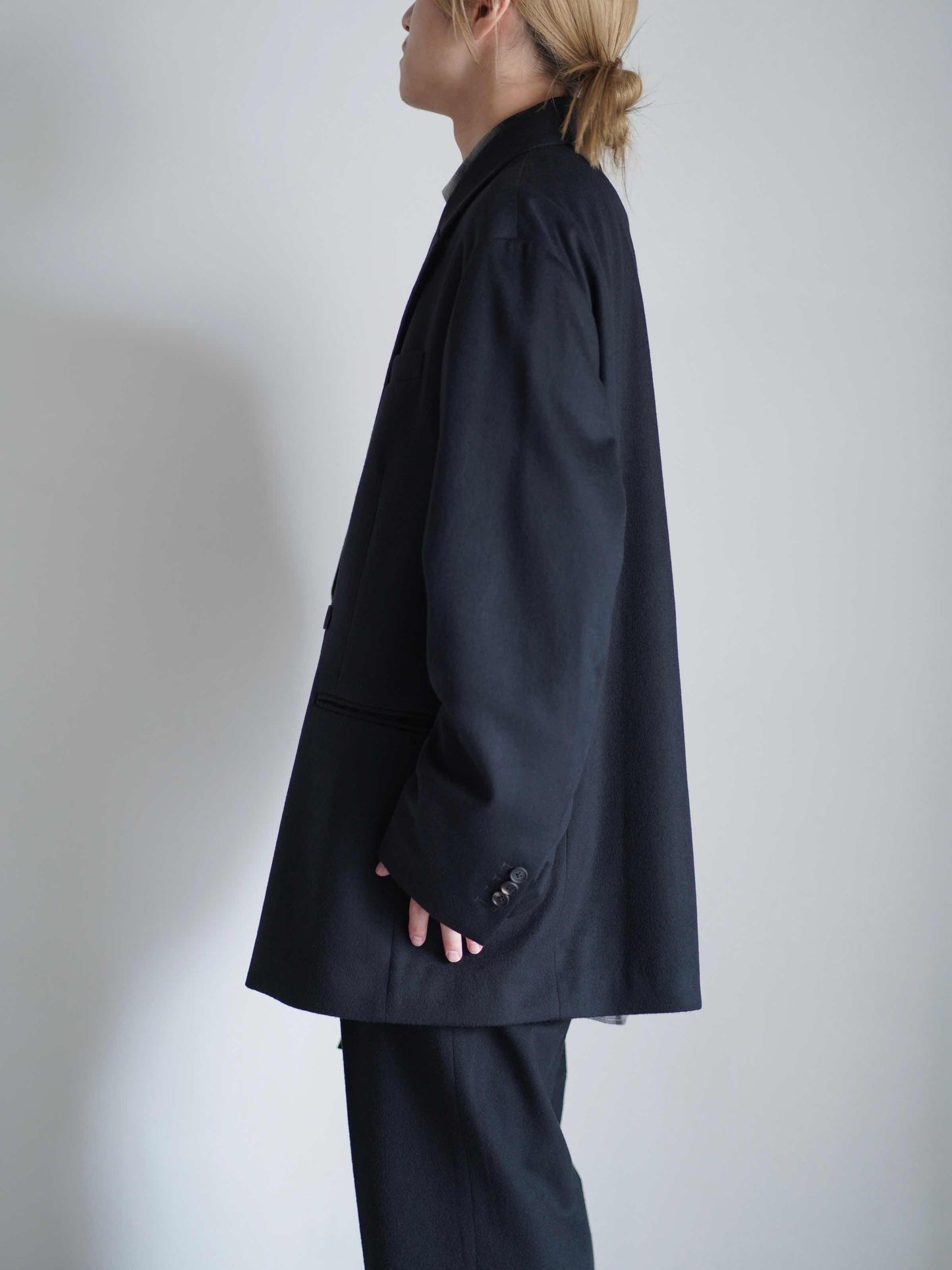 W/CA BEAVER BACK SLASH PEAK LAPEL JACKET