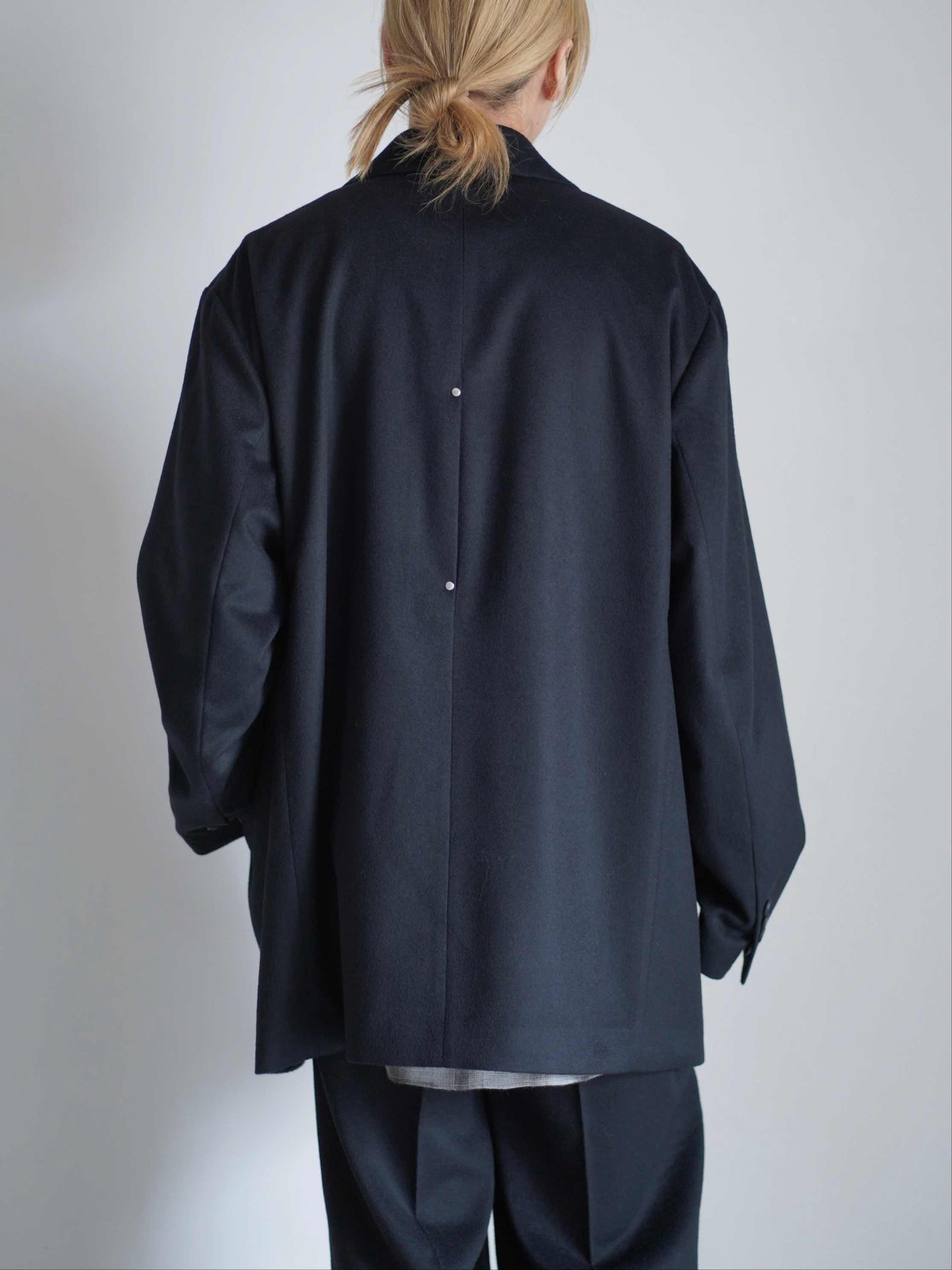 W/CA BEAVER BACK SLASH PEAK LAPEL JACKET