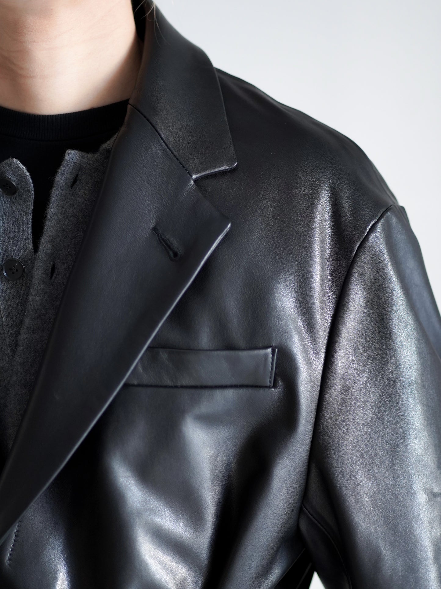LAMBS LEATHER HALF COAT