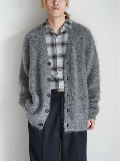 KID MOHAIR KNIT V NECK CARDIGAN