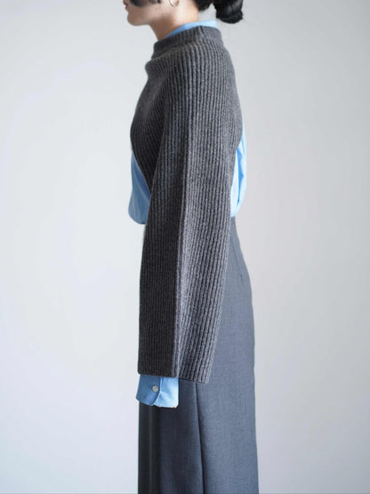 RIBBED KNIT WOOL SHRUG