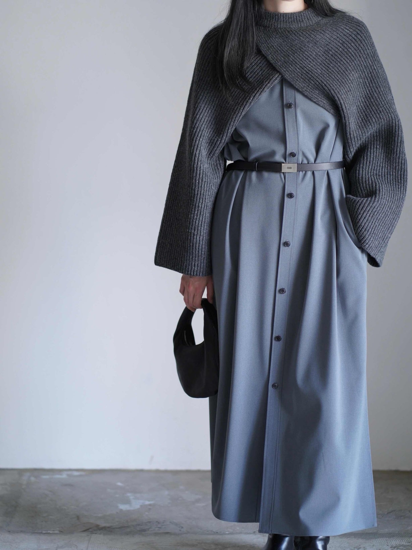 RIBBED KNIT WOOL SHRUG