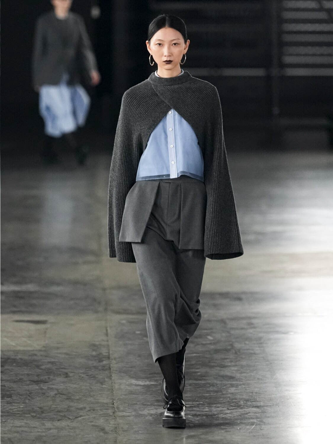 RIBBED KNIT WOOL SHRUG