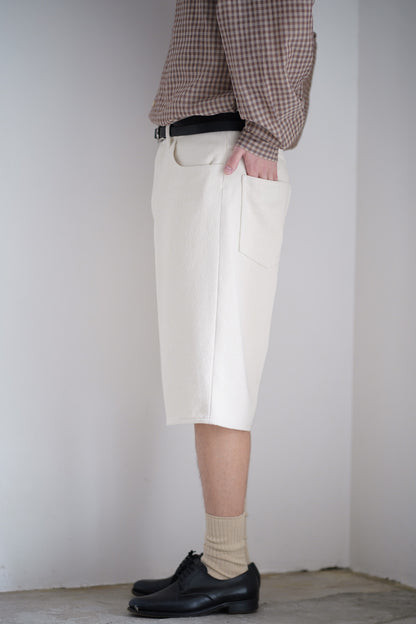 SILK NEP DENIM 5P WIDE SHORTS