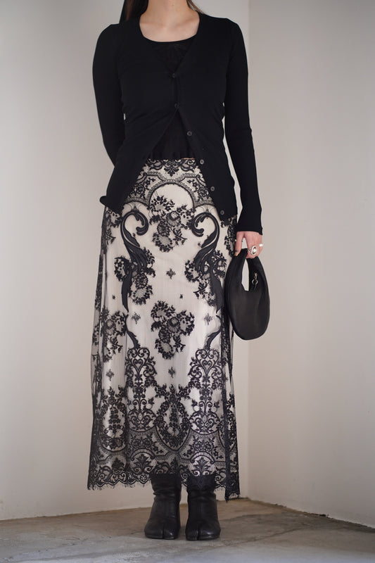 EMBROIDERED LACE SKIRT