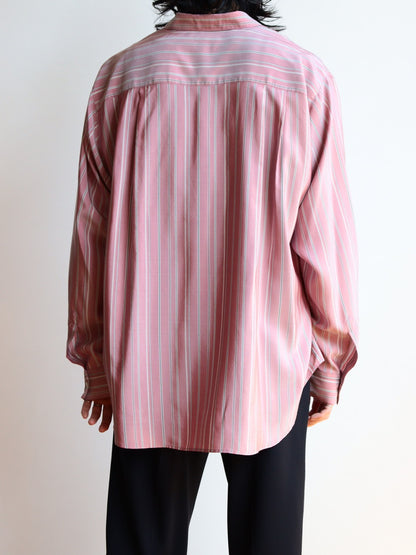 SHIRT137 ALF SILK Wine stripe