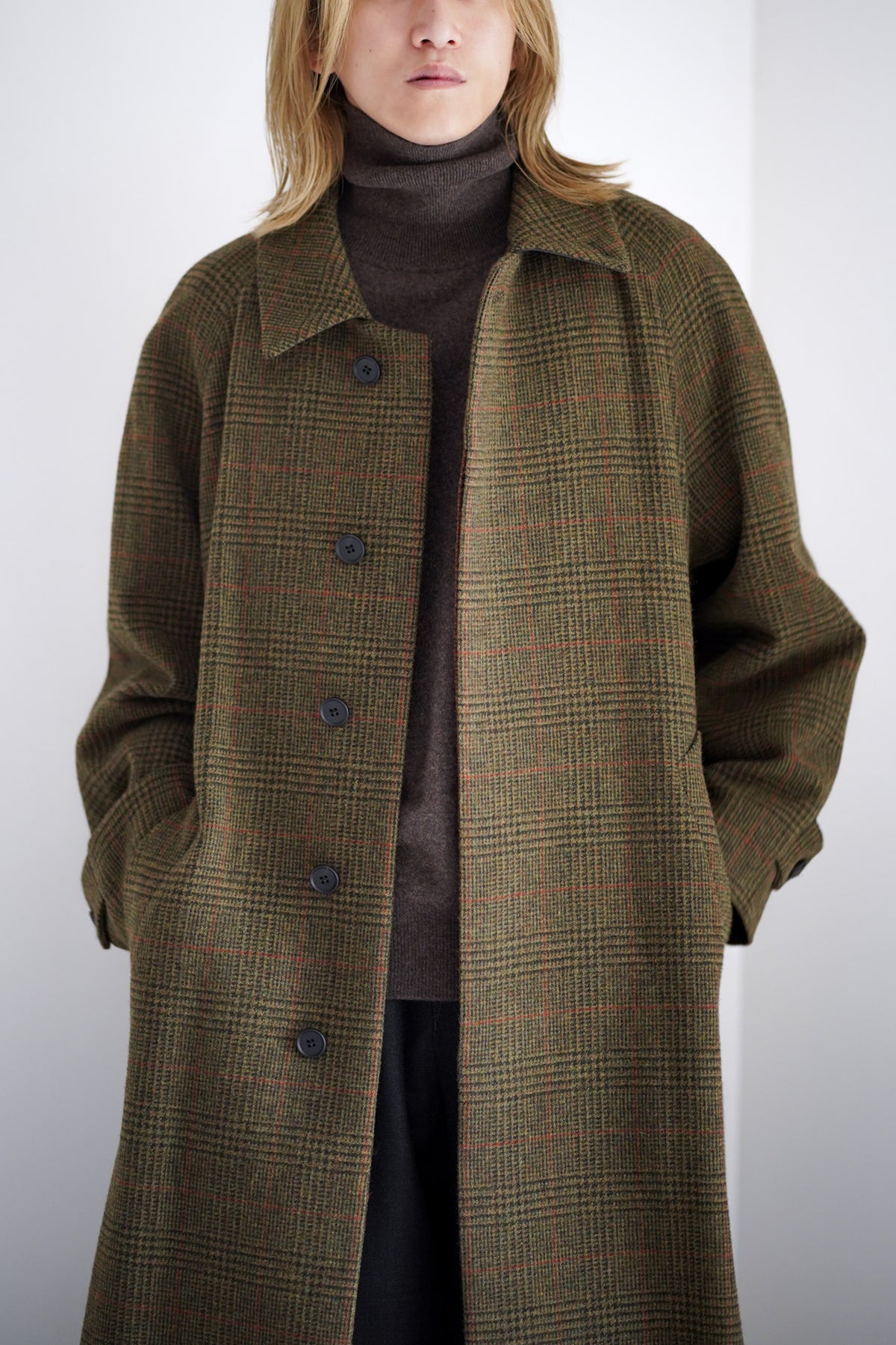 BRITISH TWEED RAGLAN SLEEVE BALMACAAN COAT