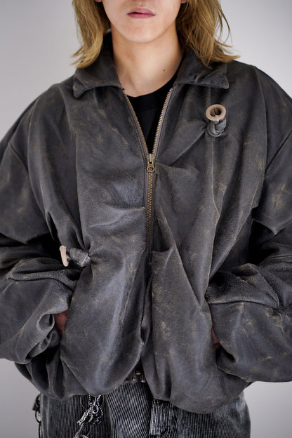 DEFLATED BALLOON LEATHER JACKET