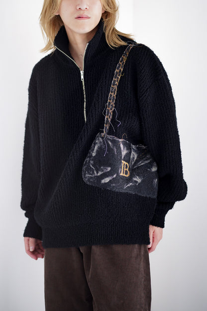 TROMPE L’OEIL EMBROIDERY HALF ZIP KNIT