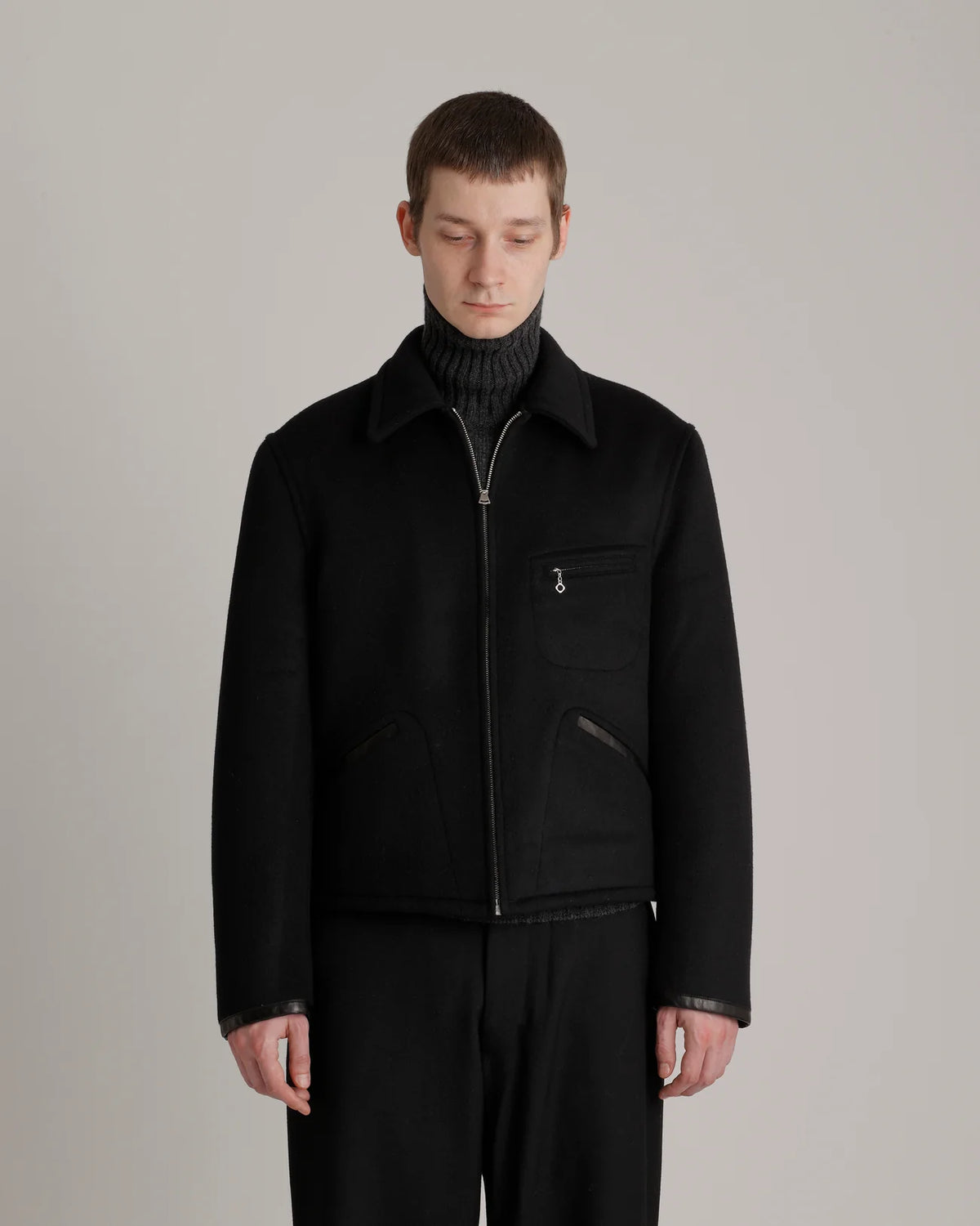 Lot.332 Leather-Piped Cuff Sports Jacket