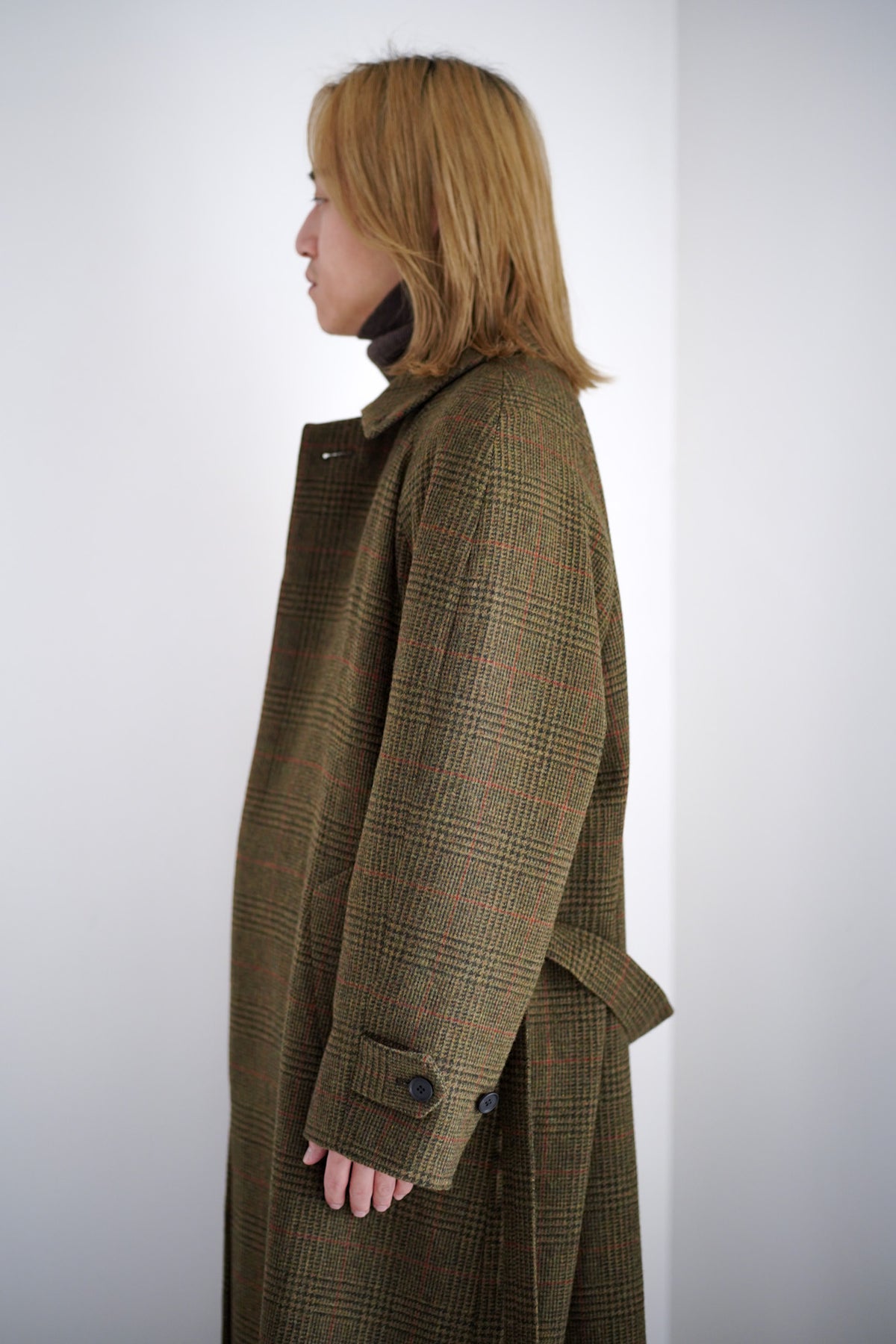 BRITISH TWEED RAGLAN SLEEVE BALMACAAN COAT