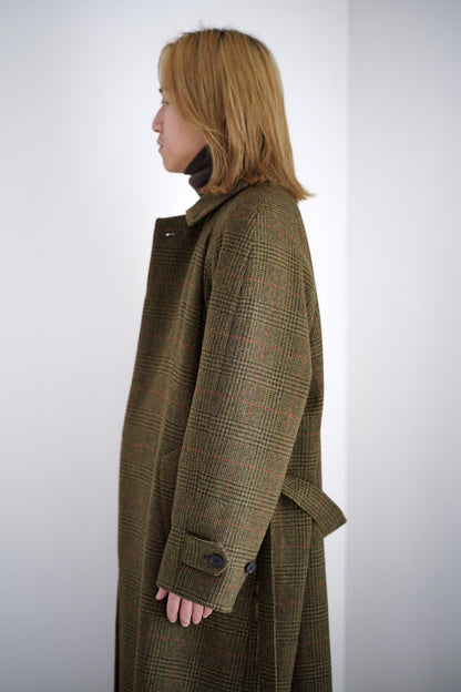 BRITISH TWEED RAGLAN SLEEVE BALMACAAN COAT