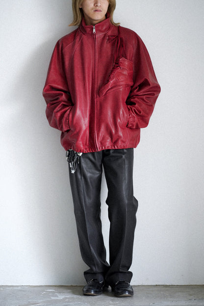 BASKETBALL SHOE POCKET LEATHER JACKET