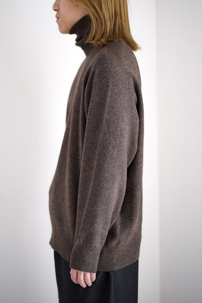 EXTRA FINE WOOL KNIT TURTLE NECK LS
