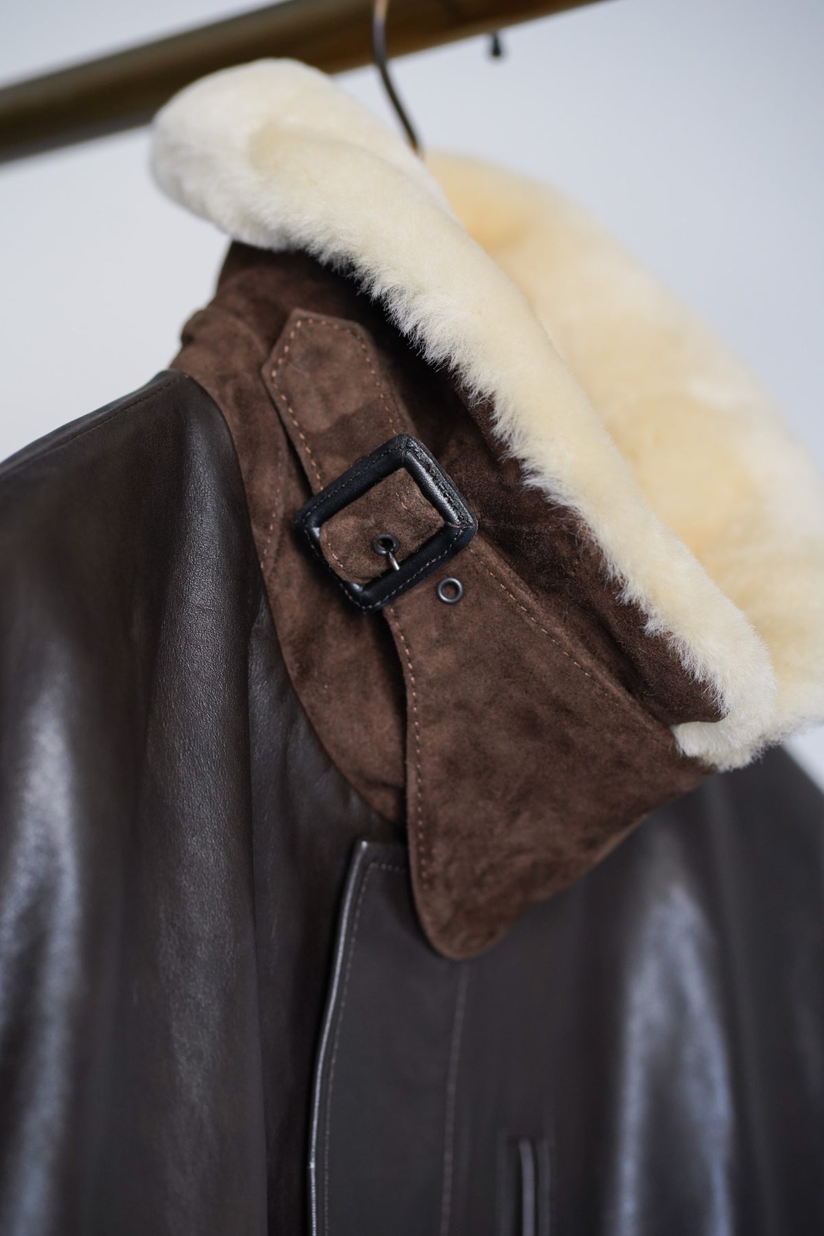 MOUTON COLLAR CALF ZIP JACKET