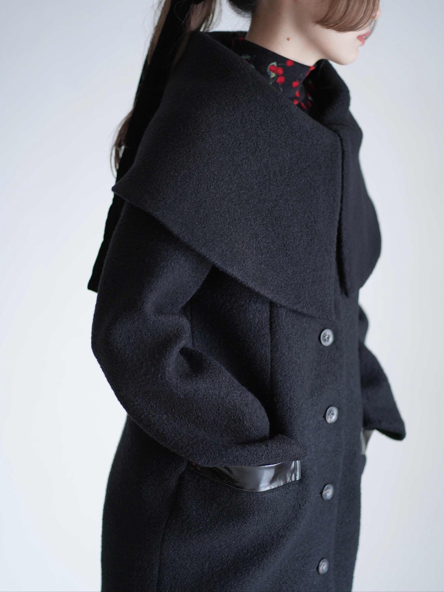 Printed velvet tulle turtleneck bodysuit