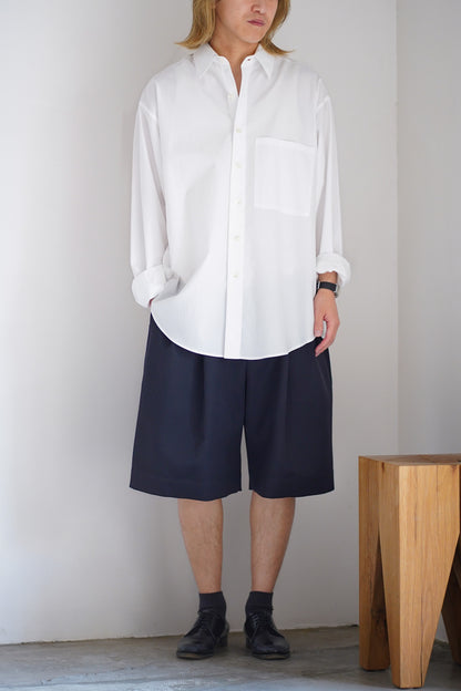 WOOL KERSEY WIDE EASY SHORT TROUSERS