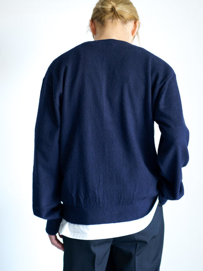 BRUSHED CASHMERE COTTON KNIT CARDIGAN
