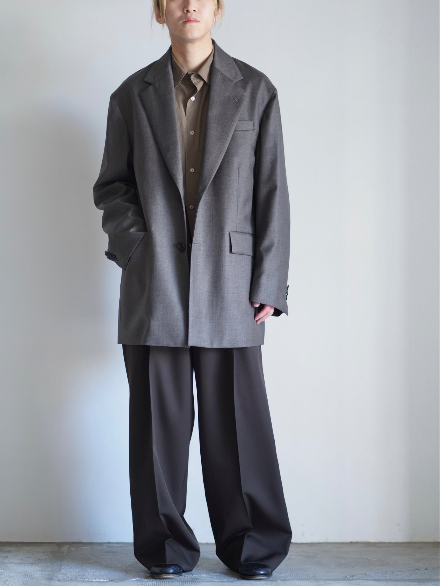 EXTRA FINE WOOL OVERSIZED SINGLE BREAST LONG JACKET