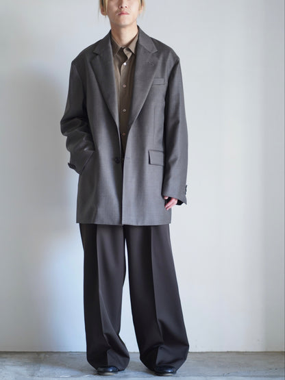 EXTRA FINE WOOL OVERSIZED SINGLE BREAST LONG JACKET