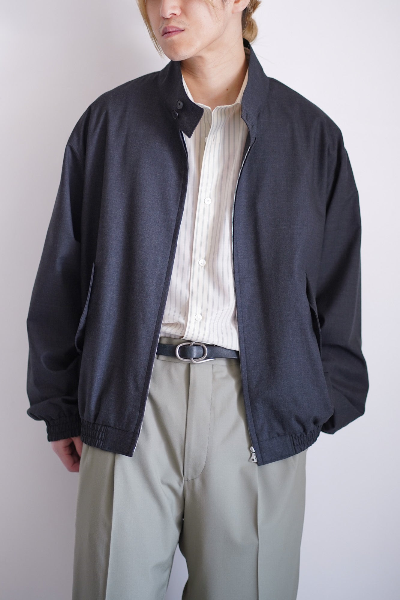 ULTRA FINE TROPICAL WOOL ZIP BLOUSON