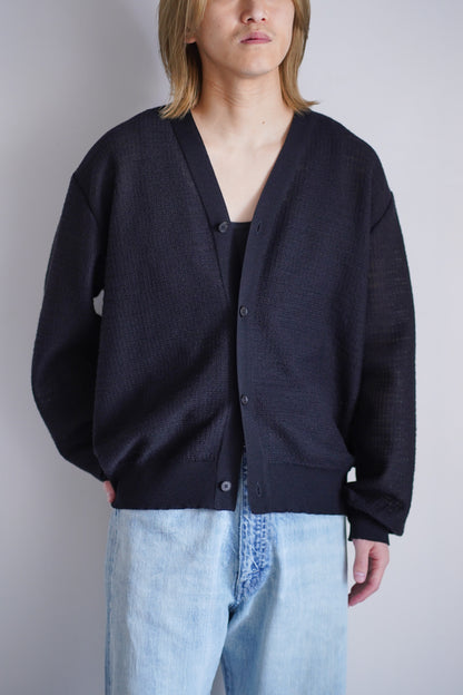 SLUB COTTON KNIT CARDIGAN