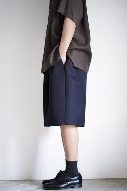 WOOL KERSEY WIDE EASY SHORT TROUSERS