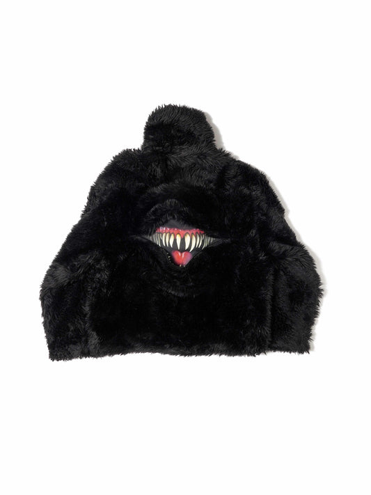 SINISTER MOUTH FAUX FUR JACKET