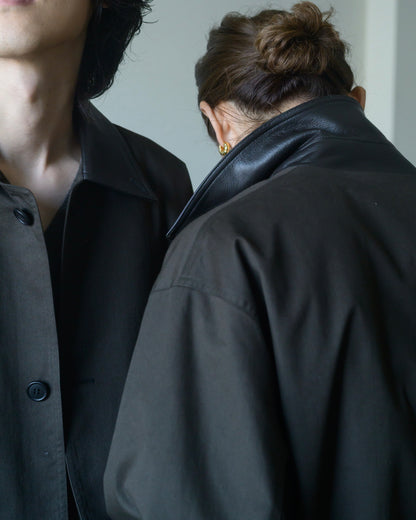 OVERSIZED BLOUSON WITH LEATHER PATCH