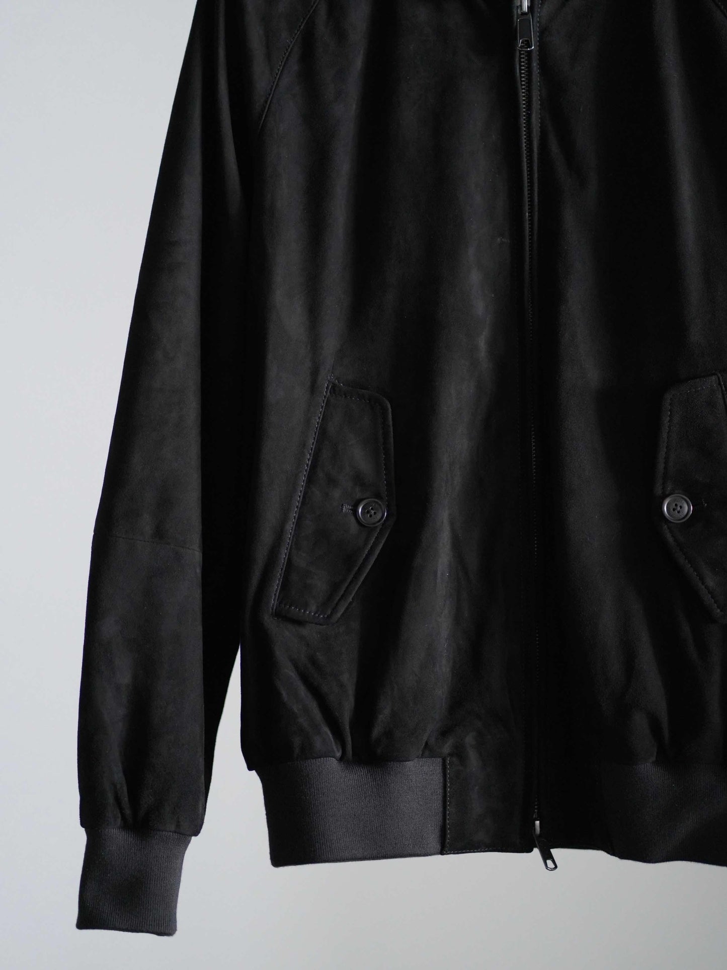 BARACUTA / G9 SUEDE LEATHER HARRINGTON JACKET) - S / BLACK