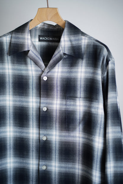 OMBRE CHECK OPEN COLLAR SHIRT L/S ( TYPE-1 )