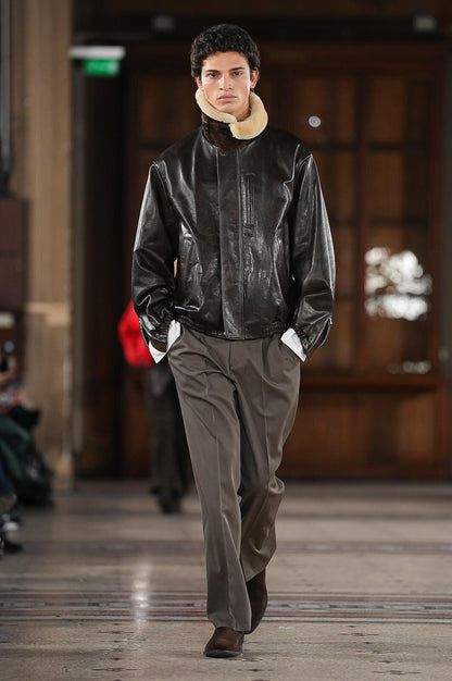 MOUTON COLLAR CALF ZIP JACKET