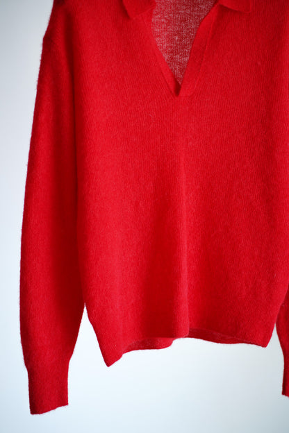 BABY SURI ALPACA SHEER KNIT SKIPPER POLO