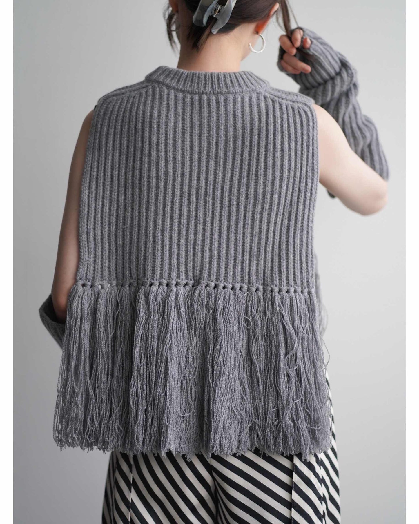 WOOL RIBBED ARM WARMERS