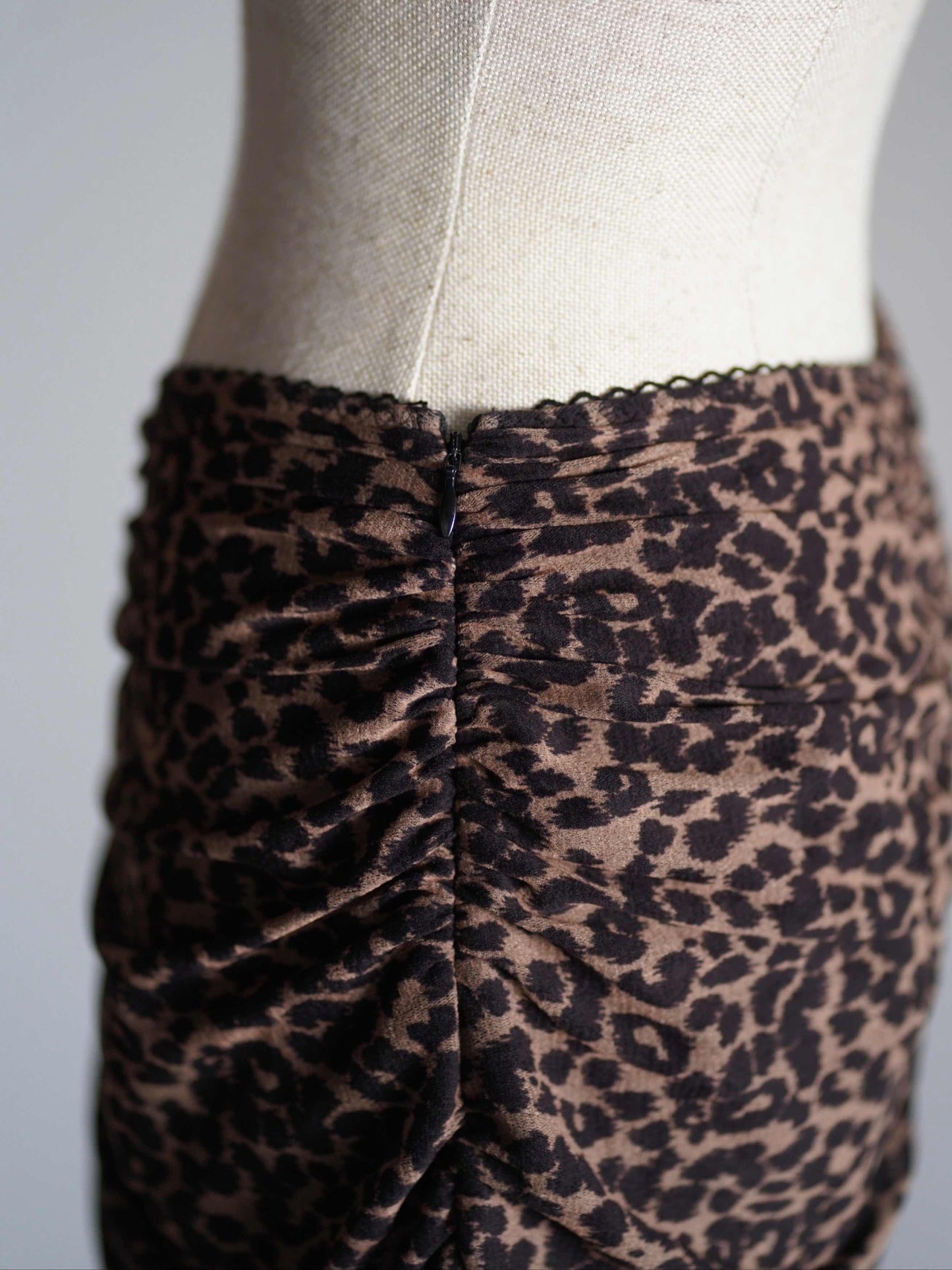 Printed velvet tulle gathered skirt