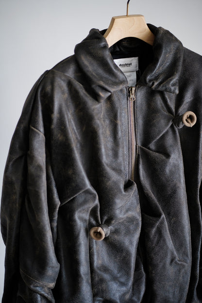 DEFLATED BALLOON LEATHER JACKET