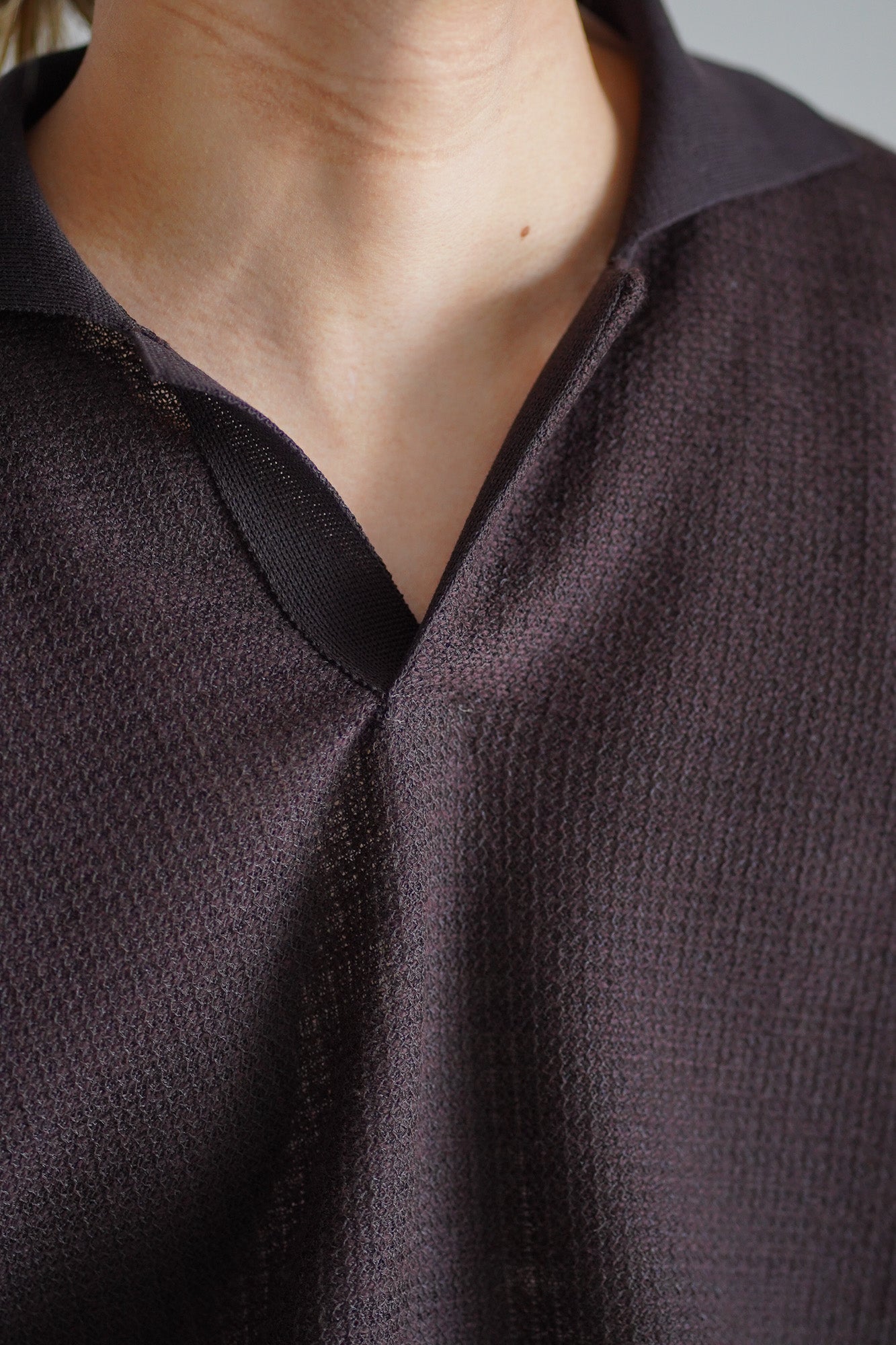 SLUB COTTON KNIT SKIPPER LS