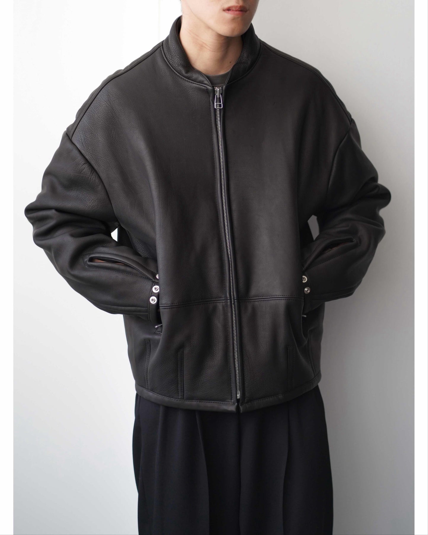 PADDED LEATHER BLOUSON