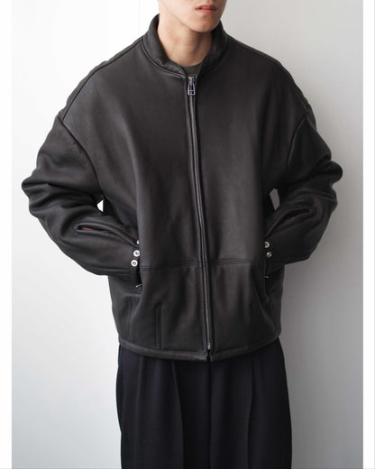 PADDED LEATHER BLOUSON