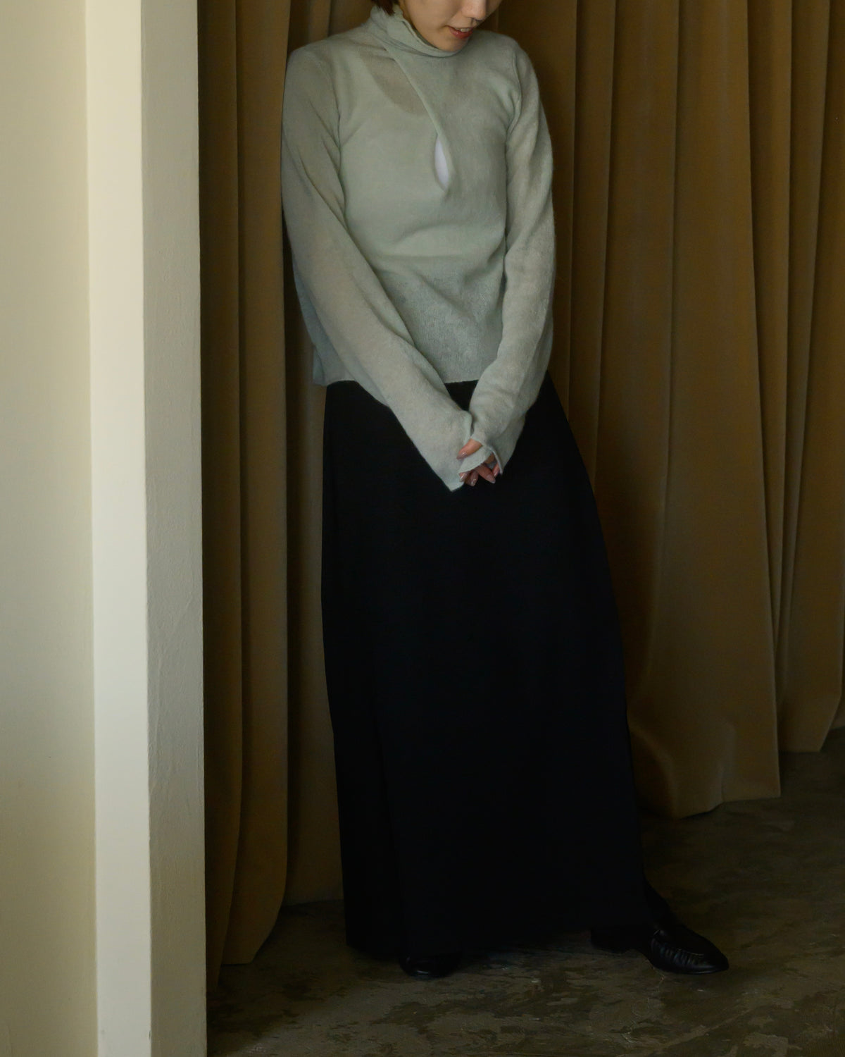 DOUBLE COLLAR ALPACA KNIT