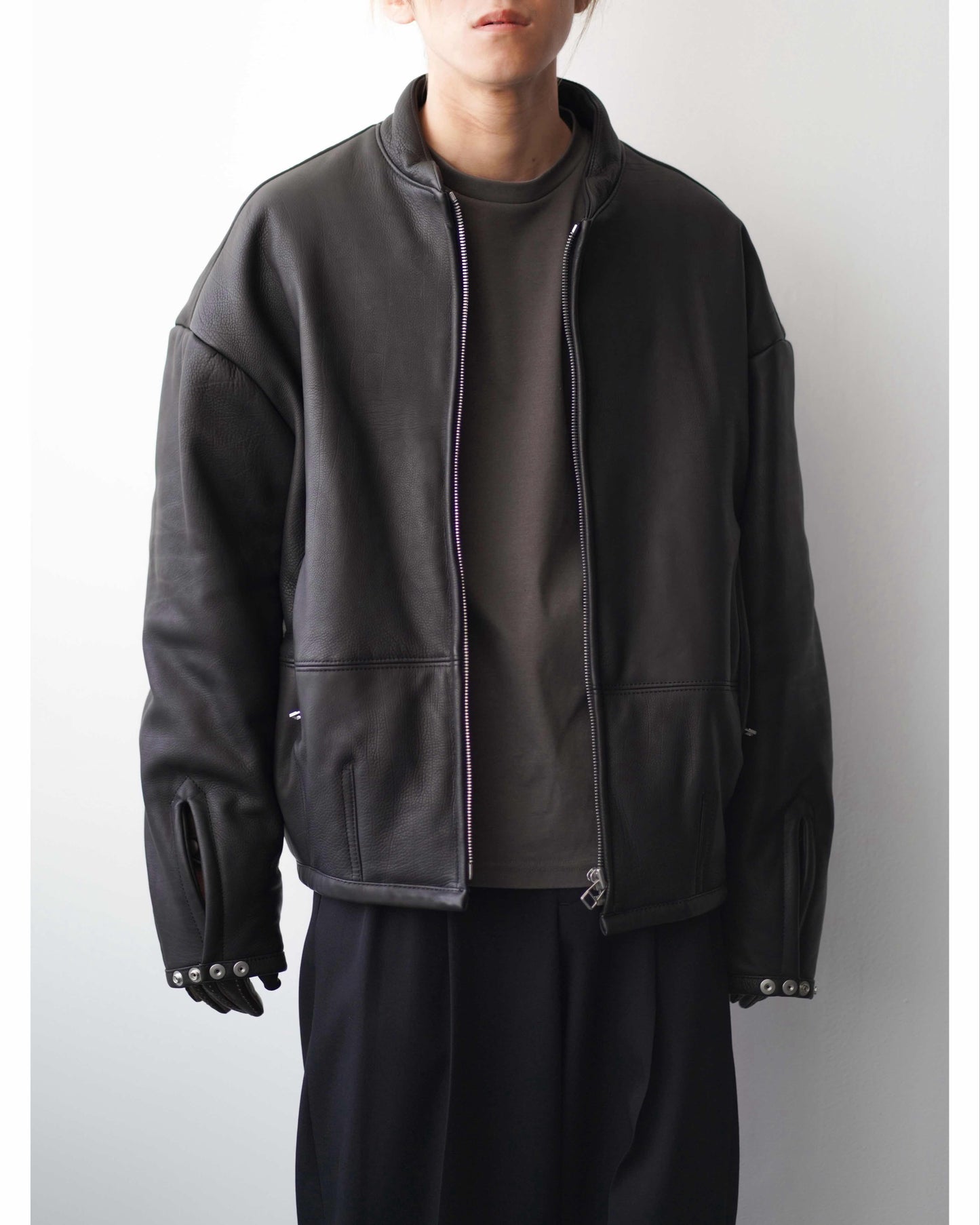 PADDED LEATHER BLOUSON