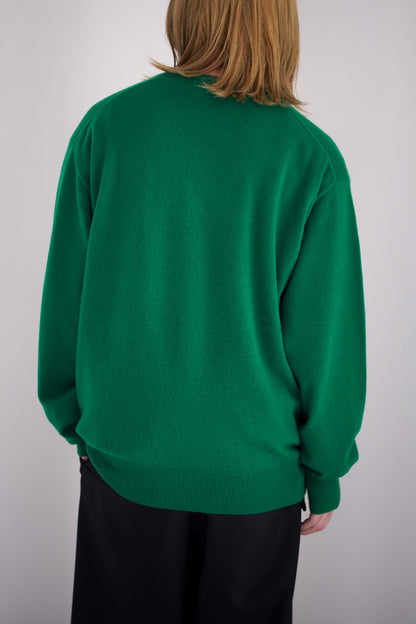 PURE CASHMERE KNIT V NECK LS