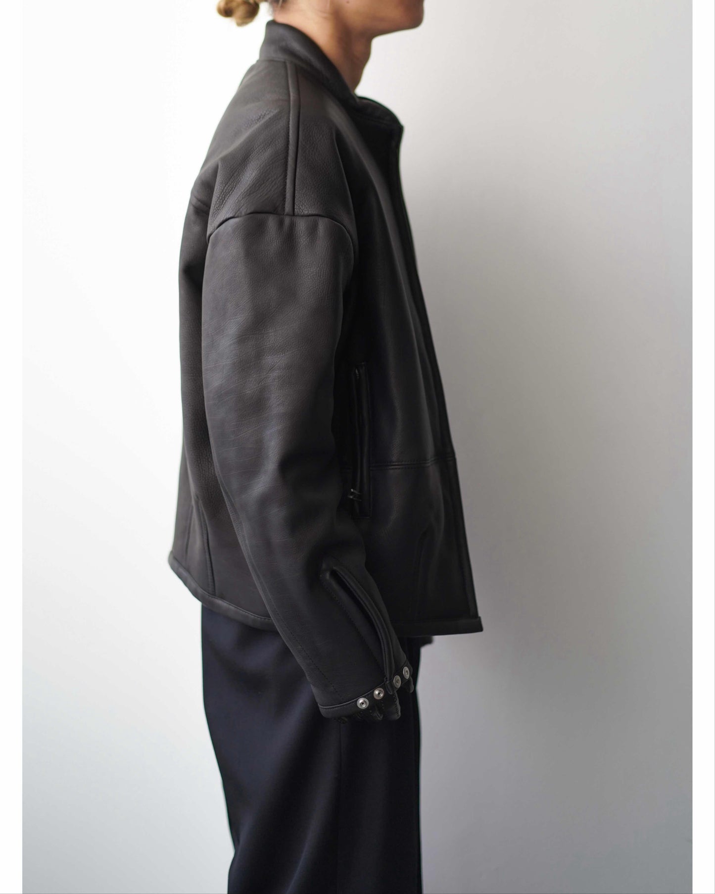 PADDED LEATHER BLOUSON