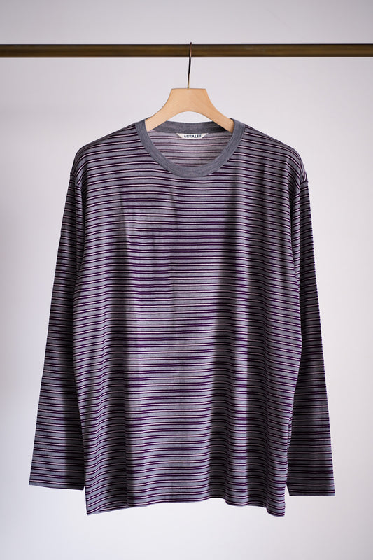 SOFT SMOOTH WOOL STRIPE JERSEY L/S TEE