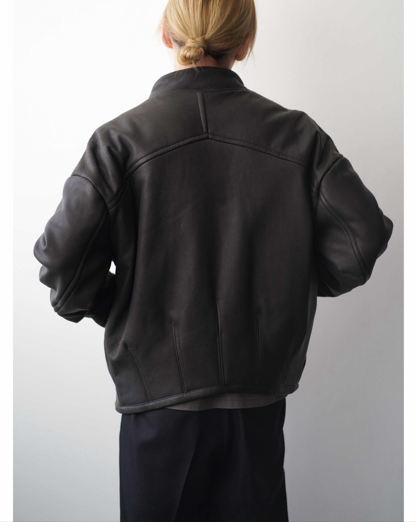 PADDED LEATHER BLOUSON