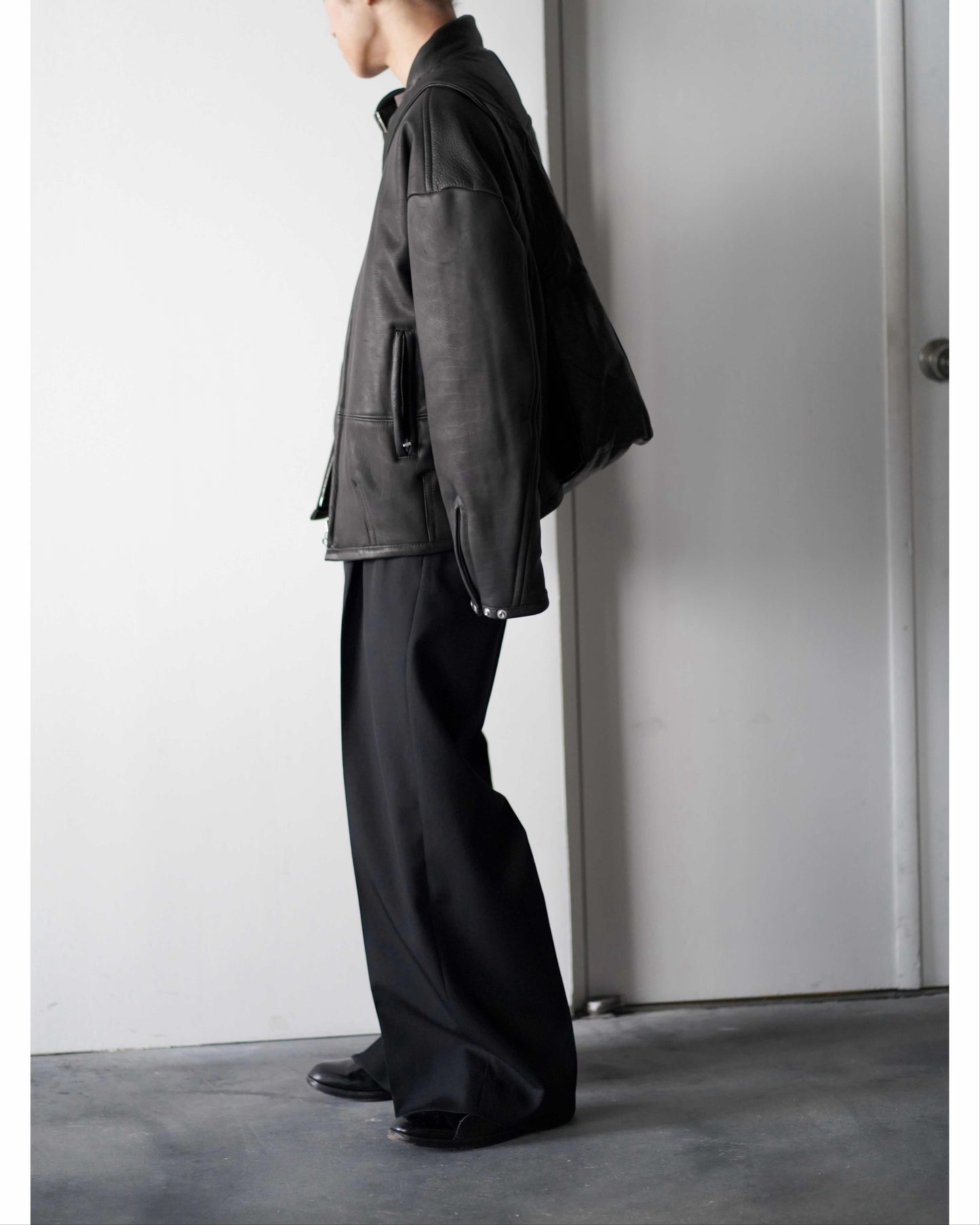 PADDED LEATHER BLOUSON