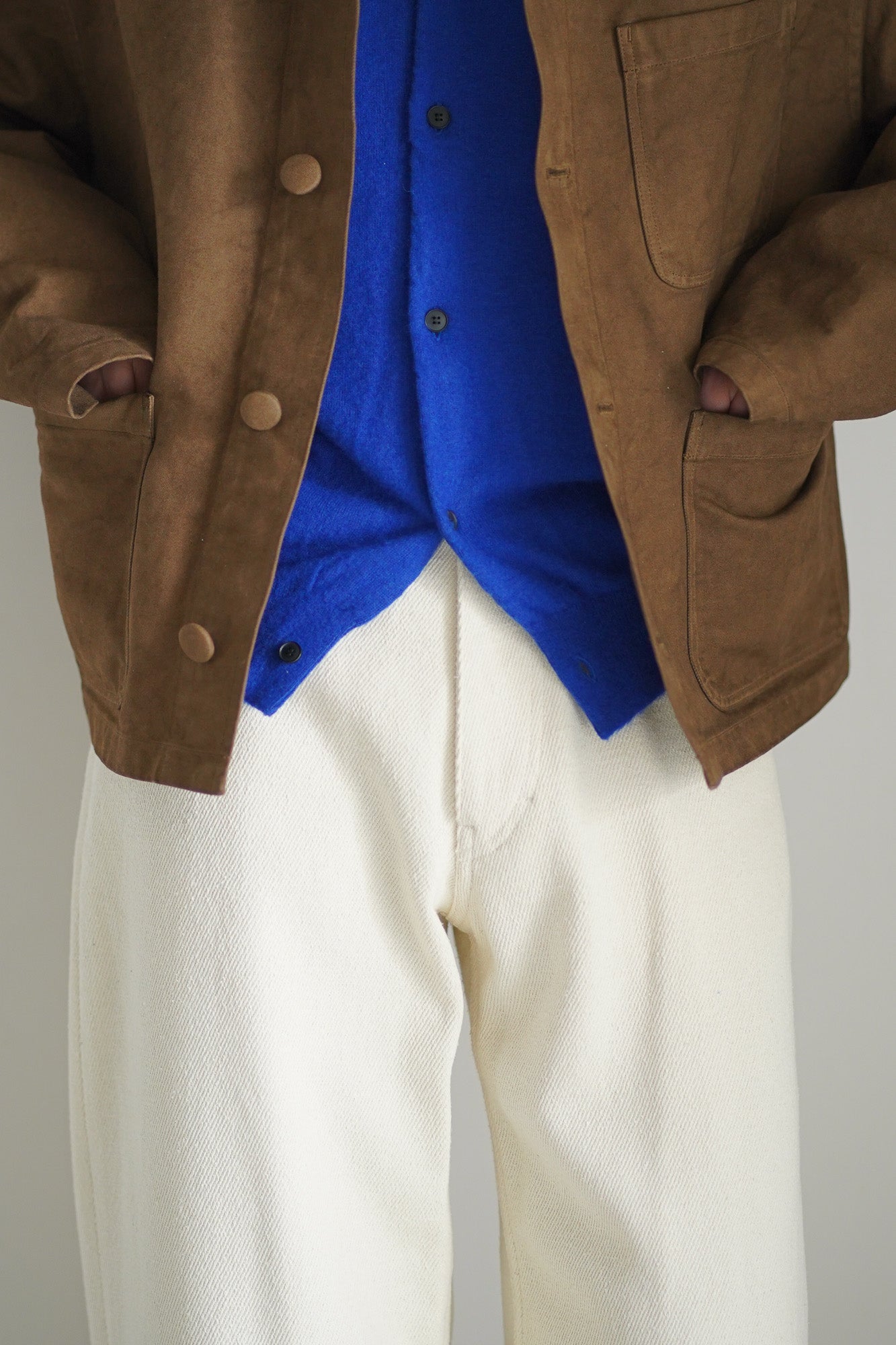 SILK NEP DENIM 5P WIDE PANTS