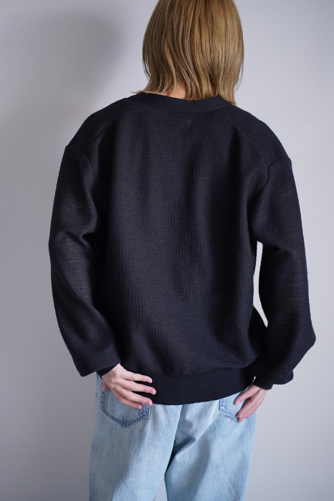 SLUB COTTON KNIT CARDIGAN