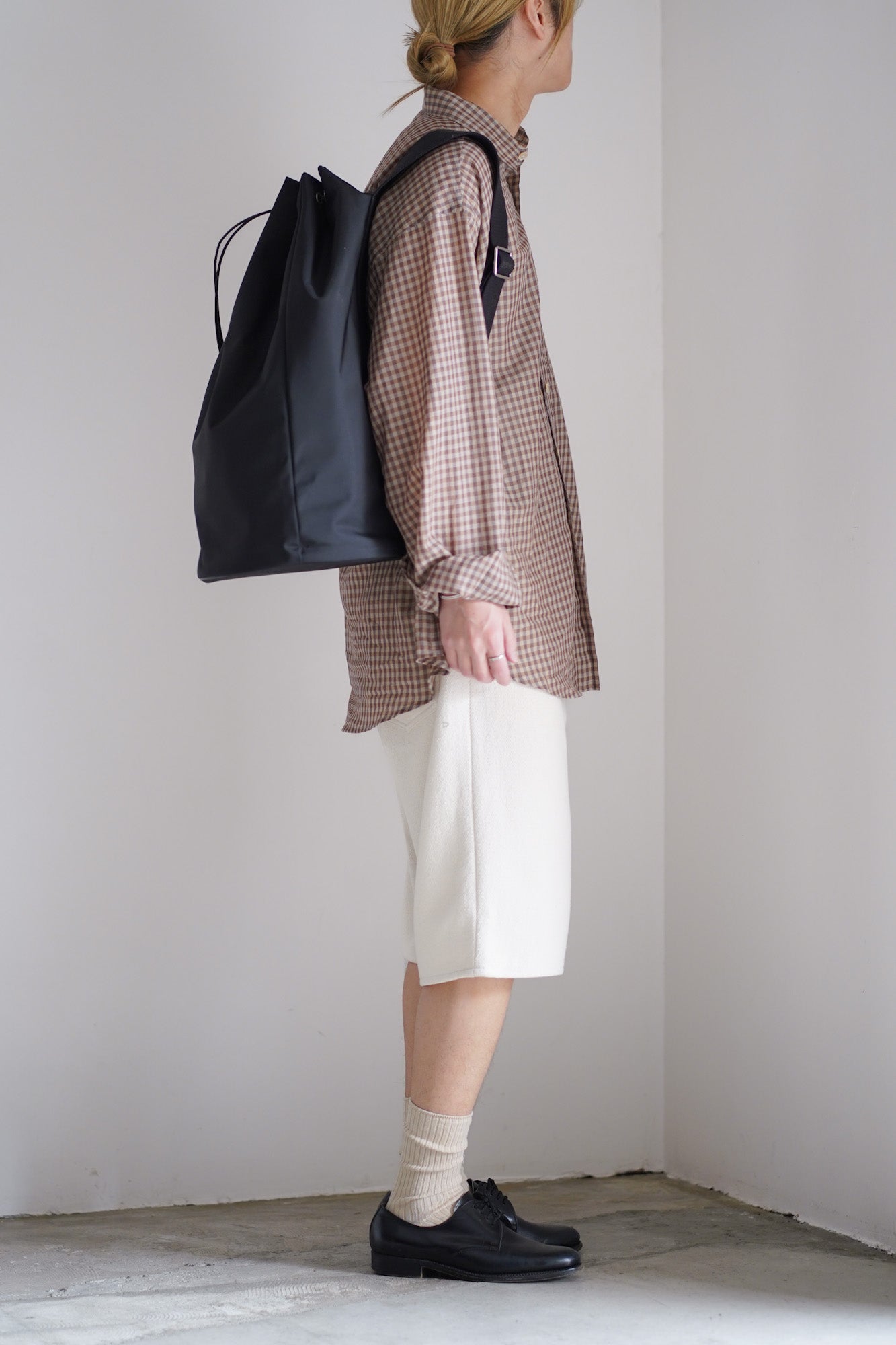 AIRY LIGHT COTTON CHECK BIG SHIRT