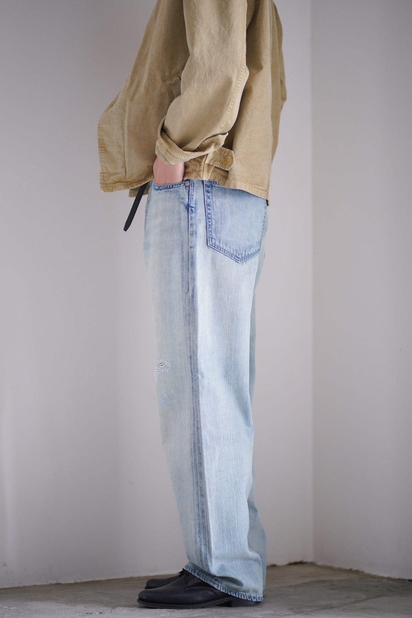 AURALEE | FADED SELVEDGE LIGHT DENIM WIDE PANTS – イデアル公式